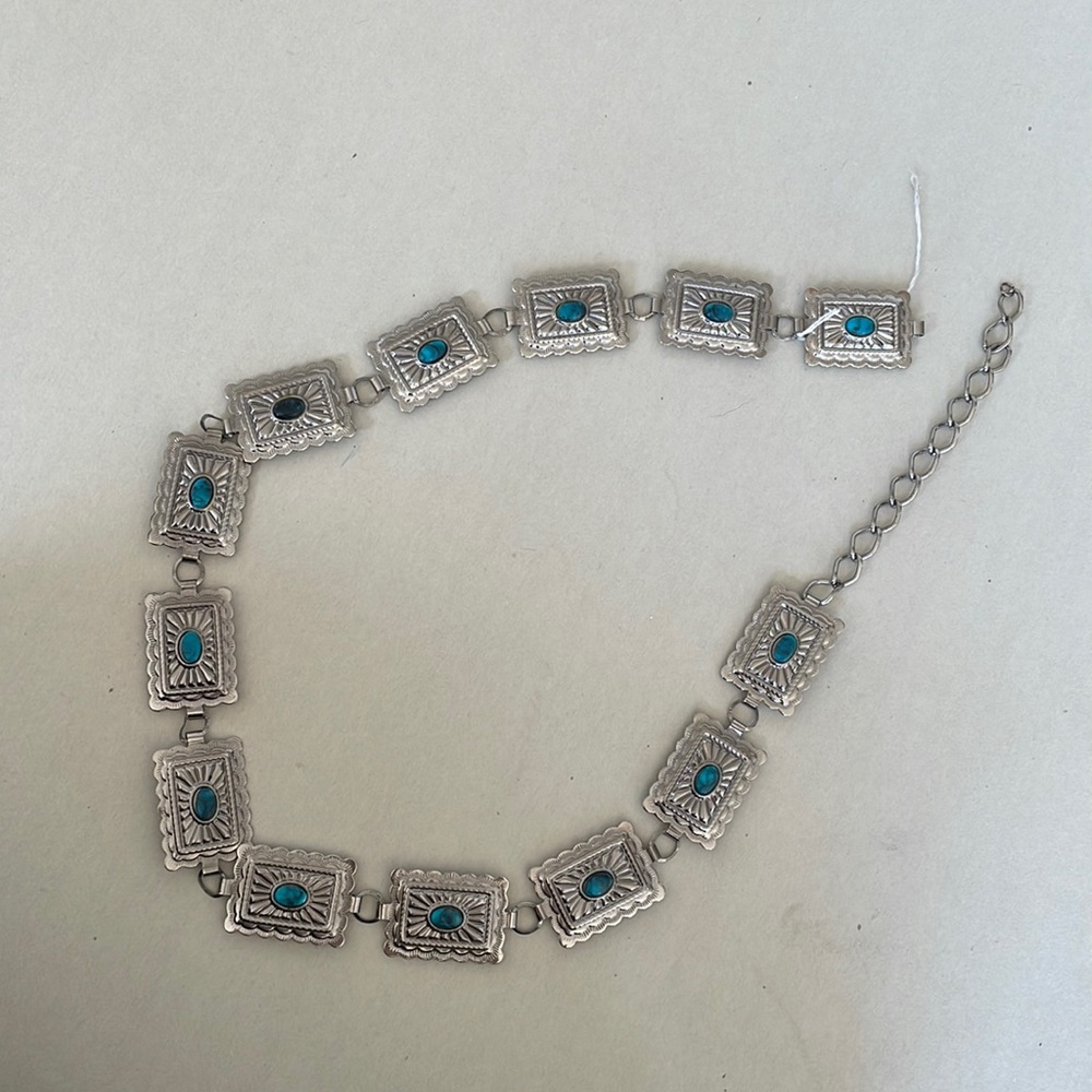 Faux turquoise concho belt